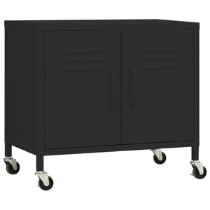 vidaXL Varastokaappi musta 60x35x56 cm ter&auml;s