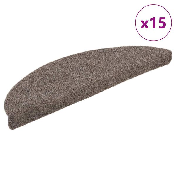 vidaXL Porrasmatot itseliimautuvat 15 kpl 65x21x4 cm beige puolipyöreä suuri