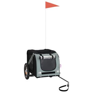 vidaXL Lemmikinkuljetusk&auml;rry polkupy&ouml;r&auml;&auml;n harmaa/musta kangas ja rauta