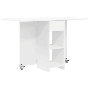 vidaXL Ruokailup&ouml;yt&auml; 115 x 70 x 75 cm Tekninen puu valkoinen