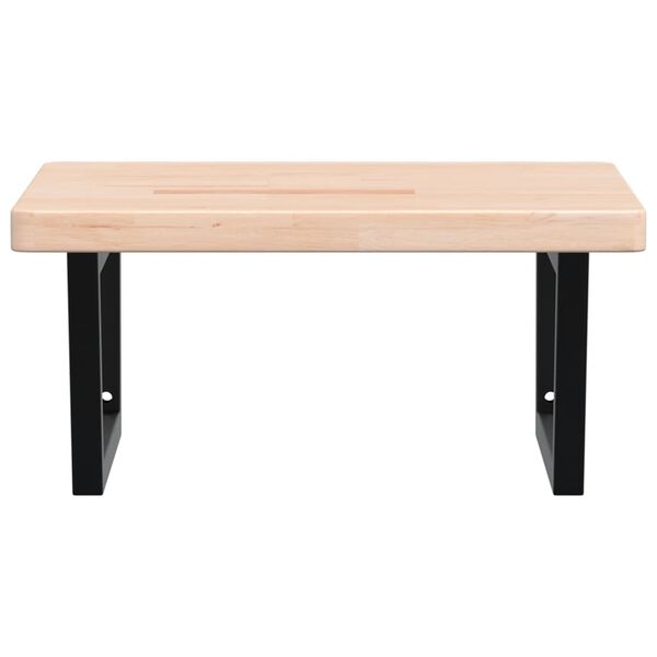 vidaXL Pesuallashylly seinälle teräs ja täysi tammi