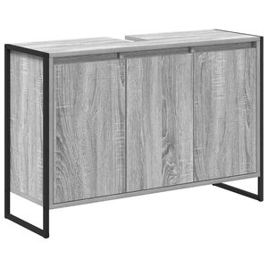 vidaXL Kylpyhuonekaappi Harmaa Sonoma 90 x 30 x 60 cm Tekninen puu