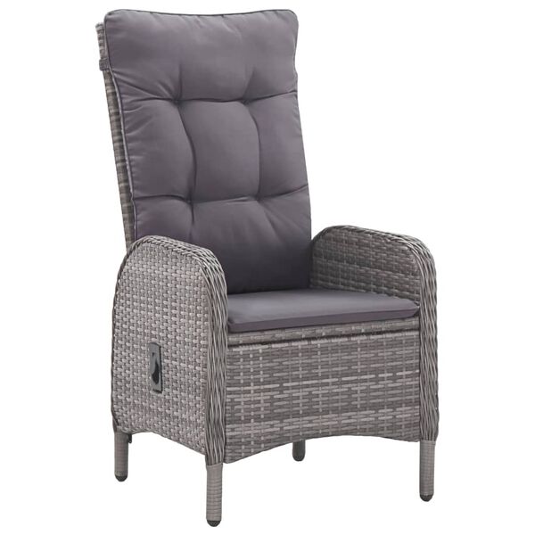 vidaXL 5-osainen Ulkoruokailuryhmä polyrottinki ja akasiapuu harmaa