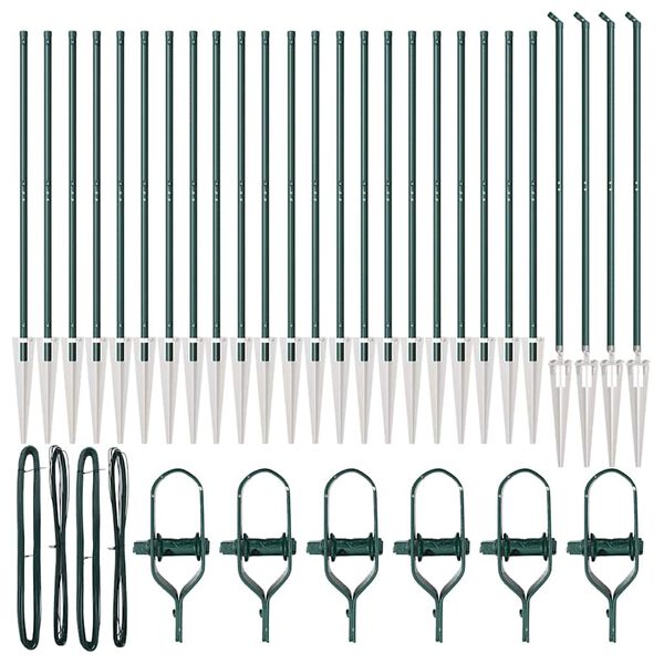 vidaXL Aitalatu Muut 26 pcs Harmaa 3,2 x 3,2 x 140 cm Teräs