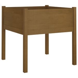vidaXL Puutarhan kukkalaatikko hunajanruskea 70x70x70 cm t&auml;ysi m&auml;nty