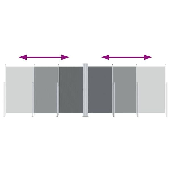 vidaXL Sis&auml;&auml;nvedett&auml;v&auml; sivumarkiisi antrasiitti 200x600 cm