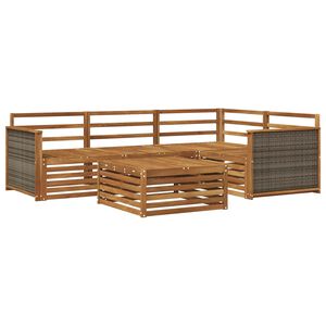 vidaXL Ulkosohvakokoelma 5 pcs Luonnollinen Tihe&auml; akasiapuu