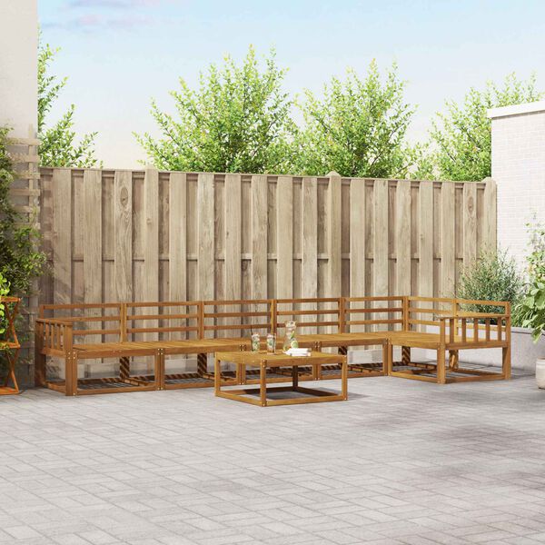 vidaXL Ulkosohvakokoelma 7 pcs Luonnollinen Tihe&auml; akasiapuu