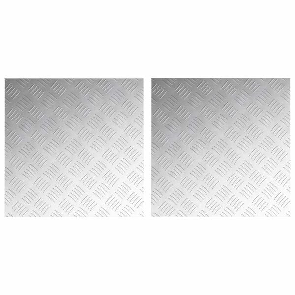 vidaXL Portaan askelma Neli&ouml; 2 pcs Hopea 50 x 50 cm Alumiini