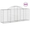 vidaXL Kaarevat kivikorit 25 kpl 200x50x80/100 cm galvanoitu rauta