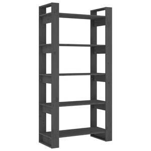 vidaXL Kirjahylly/tilanjakaja harmaa 80x35x160 cm täysi mänty