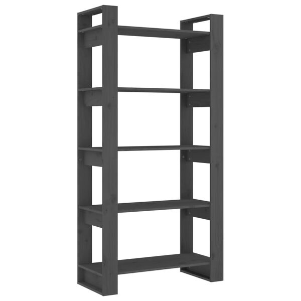 vidaXL Kirjahylly/tilanjakaja harmaa 80x35x160 cm täysi mänty