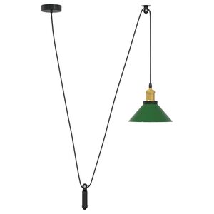 vidaXL Riippuvalaisin Korkeuss&auml;&auml;dett&auml;v&auml; E27 Kiilt&auml;v&auml; Vihre&auml; &Oslash; 22 cm