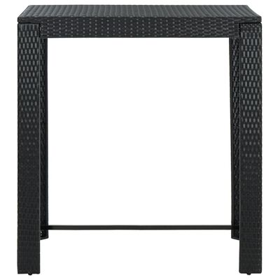 vidaXL Puutarhan baaripöytä musta 100x60,5x110,5 cm polyrottinki