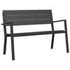 vidaXL Puutarhapenkki Musta 118 x 54 x 77cm Ter&auml;s
