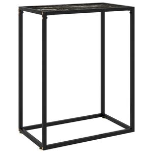 vidaXL Konsolip&ouml;yt&auml; musta 60x35x75 cm karkaistu lasi