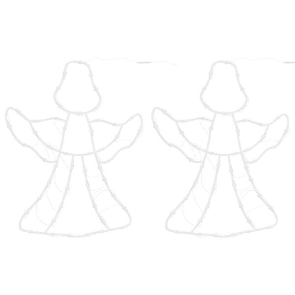 vidaXL Jouluvalot enkelin siluetti 2 kpl 50 LEDi&auml; l&auml;mmin valkoinen