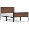 vidaXL Metallinen s&auml;ngynrunko ilman patjaa ruskea tammi 107x203 cm