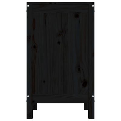 vidaXL Pyykkilaatikko musta 44x44x76 cm täysi mänty