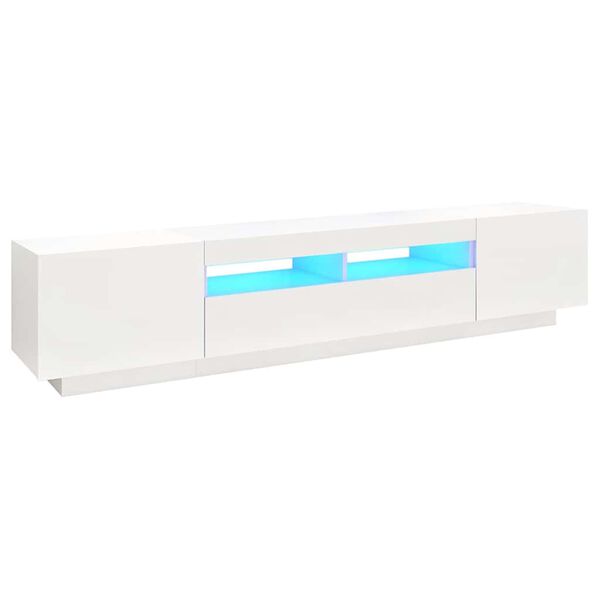 vidaXL TV-taso LED-valoilla valkoinen 200x35x40 cm