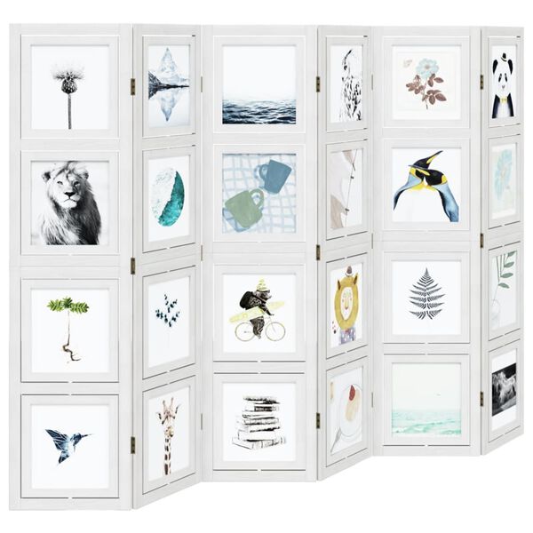 vidaXL 6-Paneelinen tilanjakaja valkoinen t&auml;ysi keisaripuu