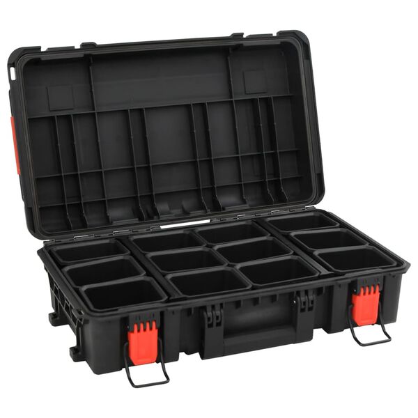 vidaXL Kannettava Flight Case Musta 56,5x34x16 cm PP