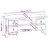 vidaXL TV-kaappi Luonnollinen 100 x 40,5 x 46 cm Kiinte&auml;&auml; mahonkipuuta