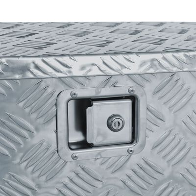 vidaXL Alumiinilaatikko puolisuunnikas 70x24x42 cm hopea