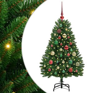 vidaXL Tekojoulukuusi 120 cm 150 LEDi&auml; L&auml;mpim&auml;n Valkoinen PVC ja ter&auml;s