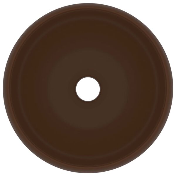 vidaXL Ylellinen pesuallas py&ouml;re&auml; matta tummanruskea 40x15 cm keraami