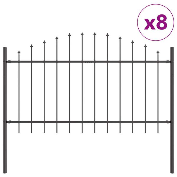 vidaXL Puutarha-aita 8 pcs Harmaa 170 x 140 cm Jauhemaalattu Ter&auml;s