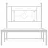 vidaXL Metallinen sängynrunko päädyllä valkoinen 90x190 cm