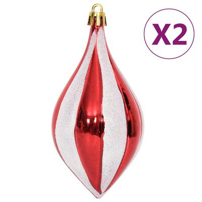 vidaXL Joulukuusen koristesarja 64 kpl punainen ja valkoinen
