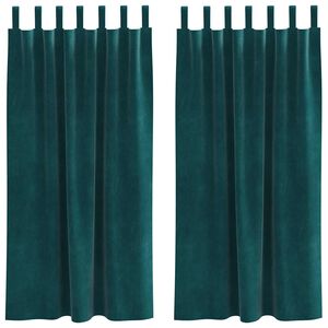 vidaXL Pimennysverhot 2 pcs Tummanvihreä 140 x 175 cm Sametti