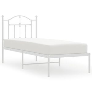 vidaXL Metallis&auml;ngynrunko ilman patjaa p&auml;&auml;tylevy valkoinen 75x190 cm