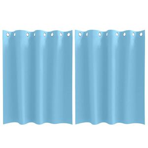 vidaXL Piment&auml;v&auml; verho renkailla 2 pcs Vaaleansininen 140 x 140 cm