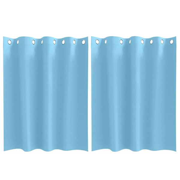vidaXL Piment&auml;v&auml; verho renkailla 2 pcs Vaaleansininen 140 x 140 cm