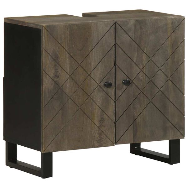 vidaXL Allaskaappi musta 62x33x58 cm massiivipuu mango