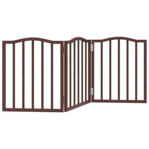 vidaXL Koiraportti taitettava 3 paneelia ruskea tammi 150cm poppelipuu