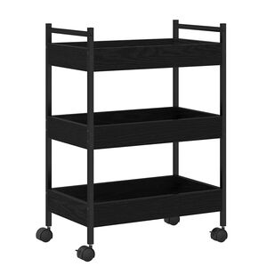 vidaXL Keitti&ouml;vaunu Musta tammi 50 x 30 x 70 cm Tekninen puu