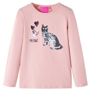 vidaXL Lasten pitk&auml;hihainen T-paita vaalea pinkki 104