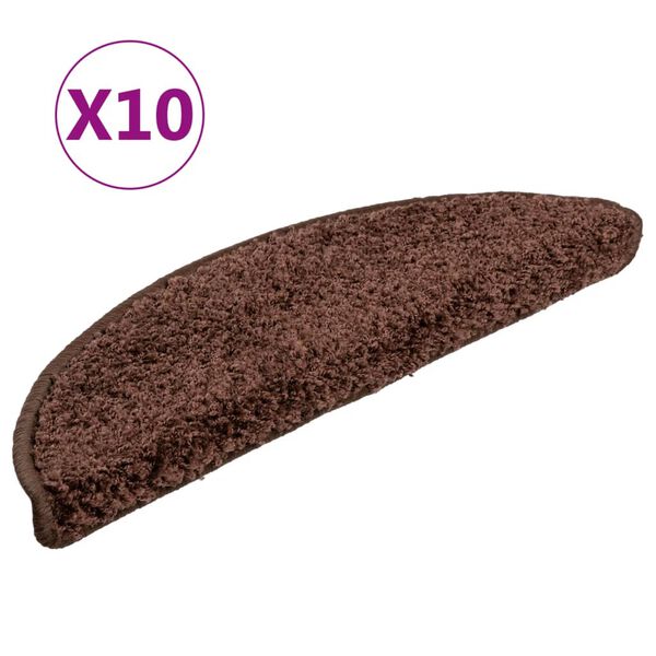 vidaXL Portaiden matot 10 kpl 56x17x3 cm ruskea puolipy&ouml;re&auml;