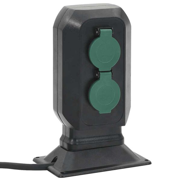 vidaXL Pistorasia ulos maapiikillä 4-os. mustavihreä 15,5x11x24 cm