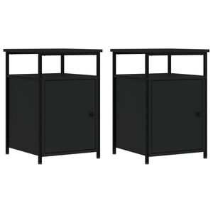 vidaXL Y&ouml;p&ouml;yd&auml;t 2 kpl musta 40x42x60 cm tekninen puu