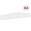 vidaXL Kaarevat kivikorit 4 kpl 400x30x40/60 cm galvanoitu rauta