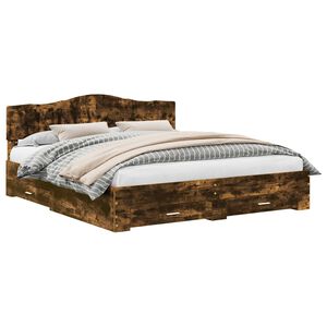 vidaXL S&auml;ngyn runko p&auml;&auml;tyll&auml; Savup&auml;hkin&auml; 200 x 200 cm Tekninen puu