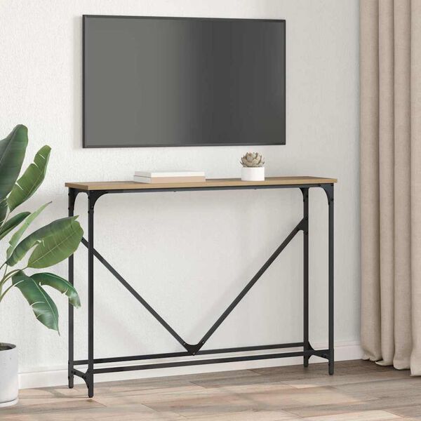 vidaXL Konsolip&ouml;yt&auml; Artisan tammi 102 x 23 x 75 cm Tekninen puu