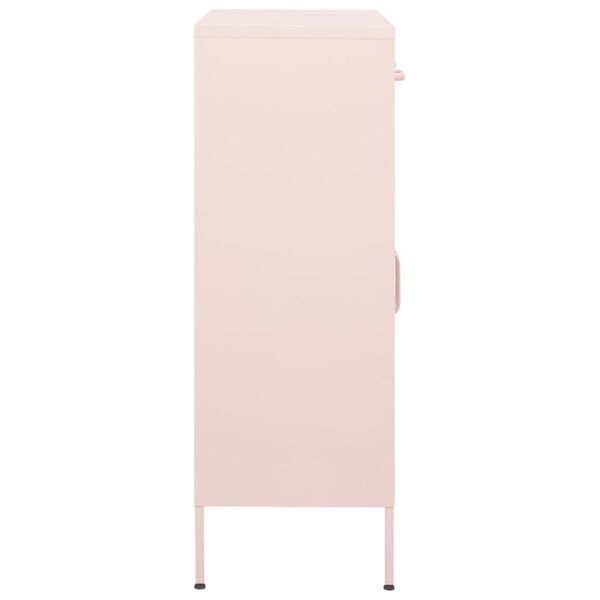 vidaXL Varastokaappi pinkki 80x35x101,5 cm teräs