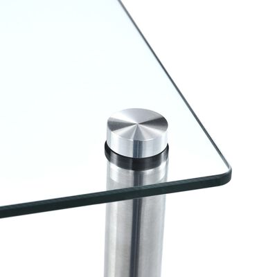 vidaXL 3-kerroksinen hylly läpinäkyvä 40x40x67 cm karkaistu lasi