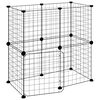 vidaXL 12-paneelinen lemmikkih&auml;kki ovella musta 70x35x70 cm ter&auml;s